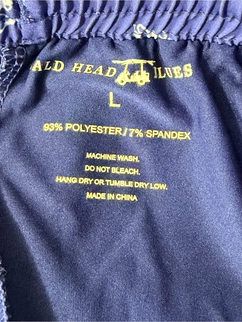 Bald Head Blues BHB Boys Size Large Golf Cart Print Swim Trunks Blue Red